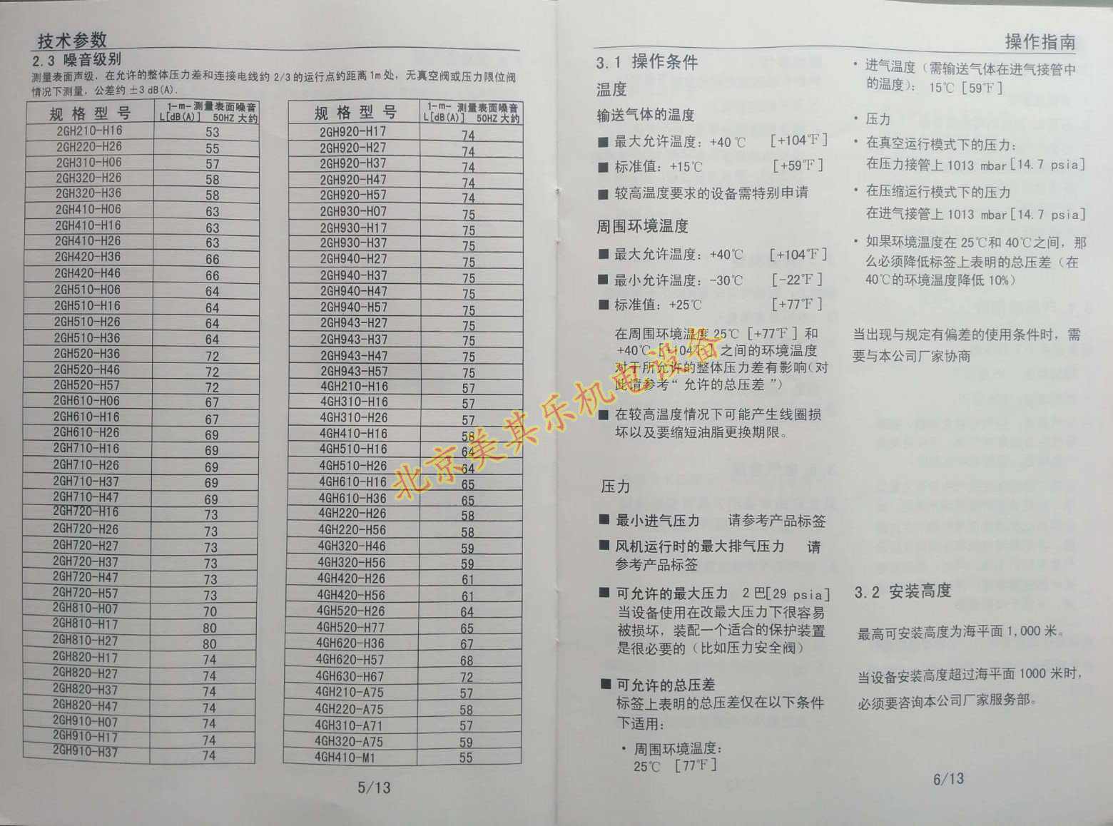 高壓鼓風機說明書